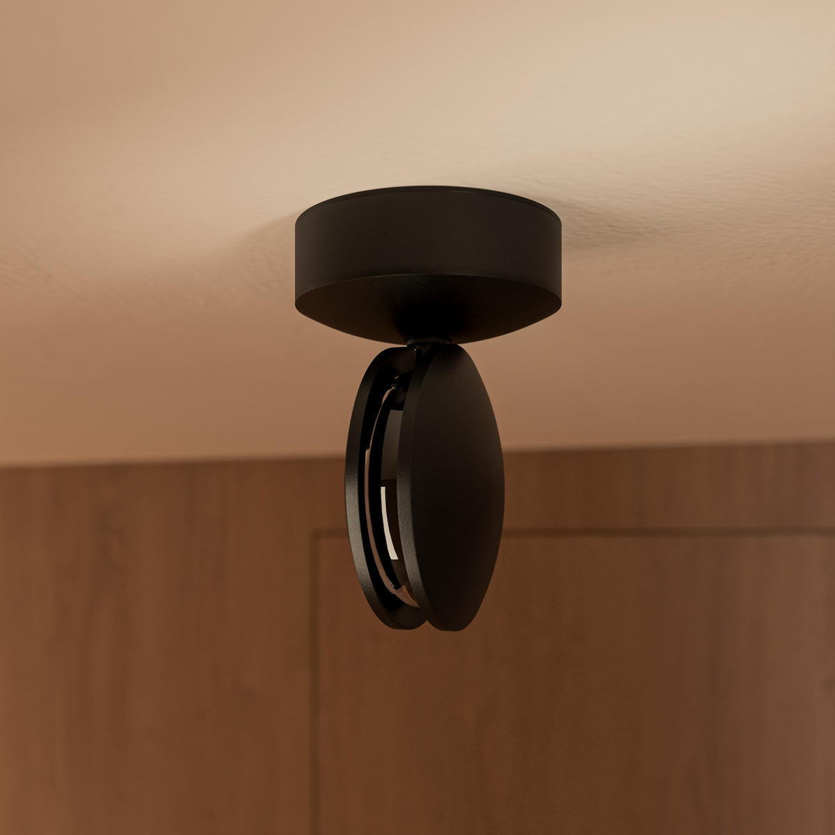 Adjustable LED Spotlight Flush Mount Fixture 4.7 in Matte White 360° Rotating Accent Light for Bedrooms Hallways Modern Homes Small Profile
