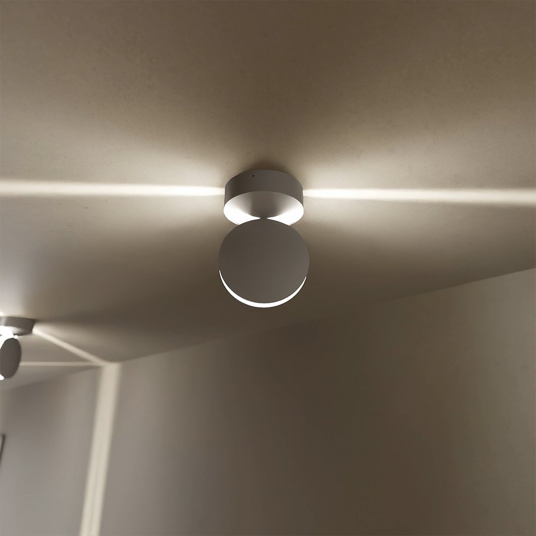 Adjustable LED Wall Sconce with Rotating Head for Bedroom, Hallway & Living Room | Matte White Aluminum Fixture | Warm White Accent Light
