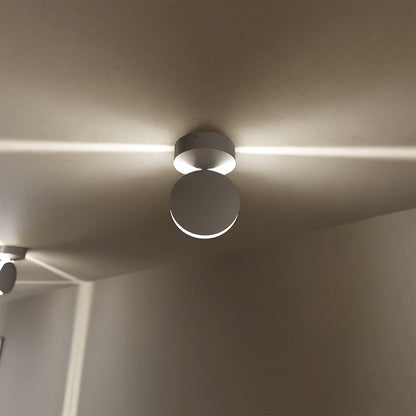 Adjustable LED Spotlight Flush Mount Fixture 4.7 in Matte White 360° Rotating Accent Light for Bedrooms Hallways Modern Homes Small Profile