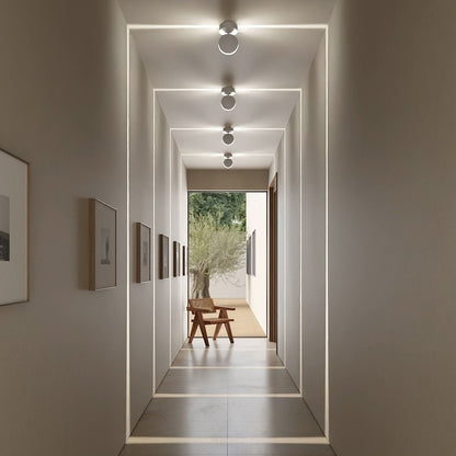 Adjustable LED Spotlight Flush Mount Fixture 4.7 in Matte White 360° Rotating Accent Light for Bedrooms Hallways Modern Homes Small Profile