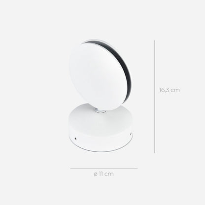 Adjustable LED Wall Sconce with Rotating Head for Bedroom, Hallway & Living Room | Matte White Aluminum Fixture | Warm White Accent Light