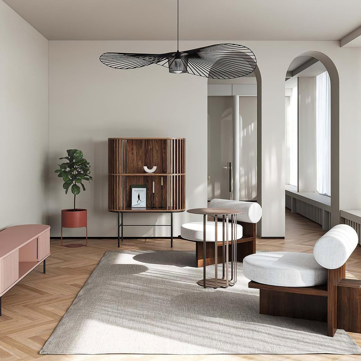 Oversized Woven Ceiling Fixture 47 in Black for Dining & Living Rooms Statement Lighting Above Tables Modern Handcrafted Fiber Shade