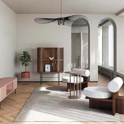 Oversized Woven Ceiling Fixture 47 in Black for Dining & Living Rooms Statement Lighting Above Tables Modern Handcrafted Fiber Shade
