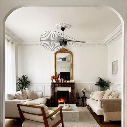 Oversized Woven Ceiling Fixture 47 in Black for Dining & Living Rooms Statement Lighting Above Tables Modern Handcrafted Fiber Shade
