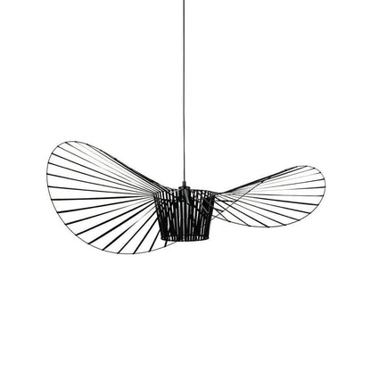 Oversized Woven Ceiling Fixture 47 in Black for Dining & Living Rooms Statement Lighting Above Tables Modern Handcrafted Fiber Shade