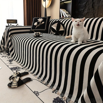 Sierr Sofa Cover - Striped Chenille design, Timeless Elegance