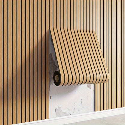 Stylish 3D PVC Wall Panels with Wood Texture | Self-Adhesive Design for Easy Home Upgrade
