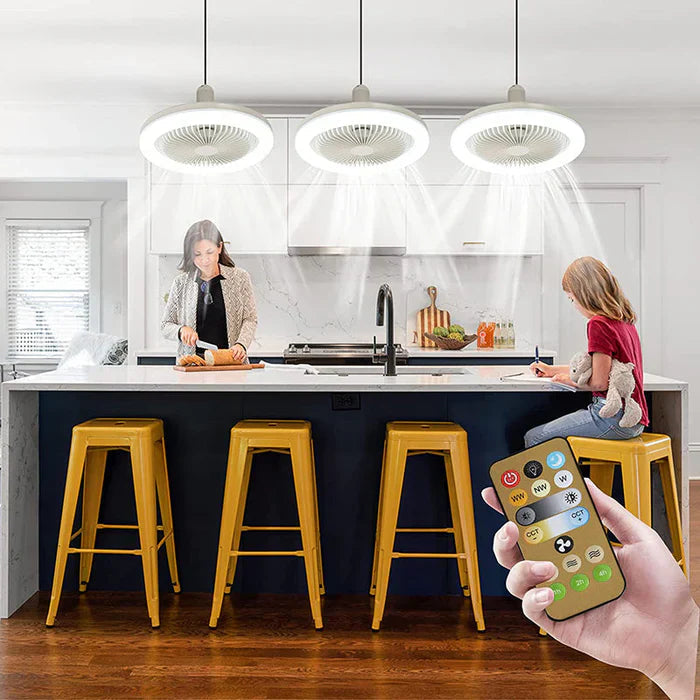 Stylish Flush Mount Ceiling Fan with Integrated LED Lights | Modern Design for Enhanced Home Comfort