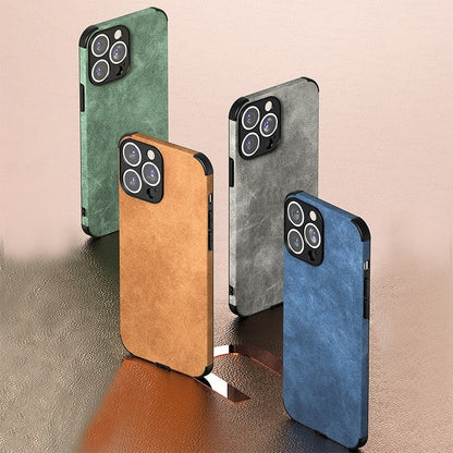 Protective Suede-Textured iPhone Case with Raised Edges and Camera Guard for iPhone 12-17 Series