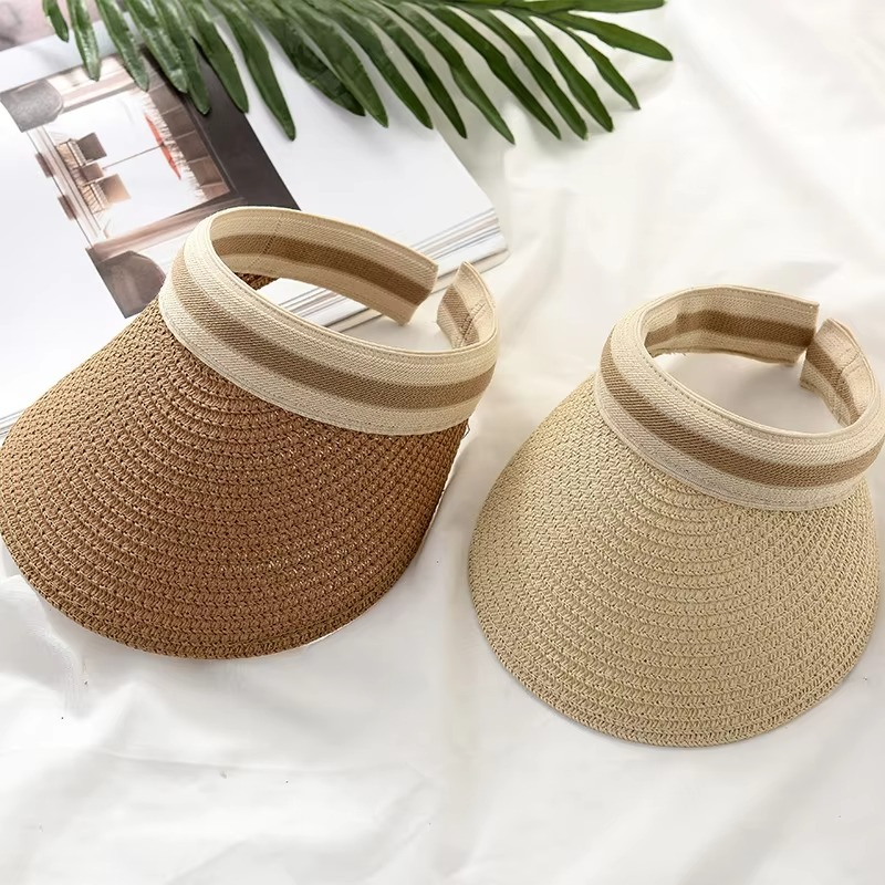 Wide Brim Straw Sun Visor Hat for Outdoor Activities – UV Protection