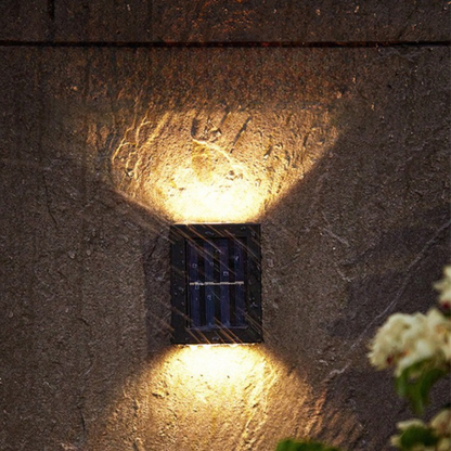 SunAura Outdoor Wall Light - Wireless LED Solar, Weatherproof