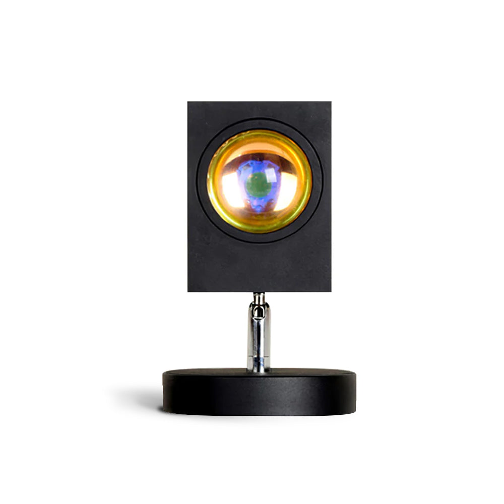 Ambient LED Light Projector Aluminum 4.7×7.8 in Black Red Glow Circle for Bedroom Living Room Home Office Desktop Nightstand
