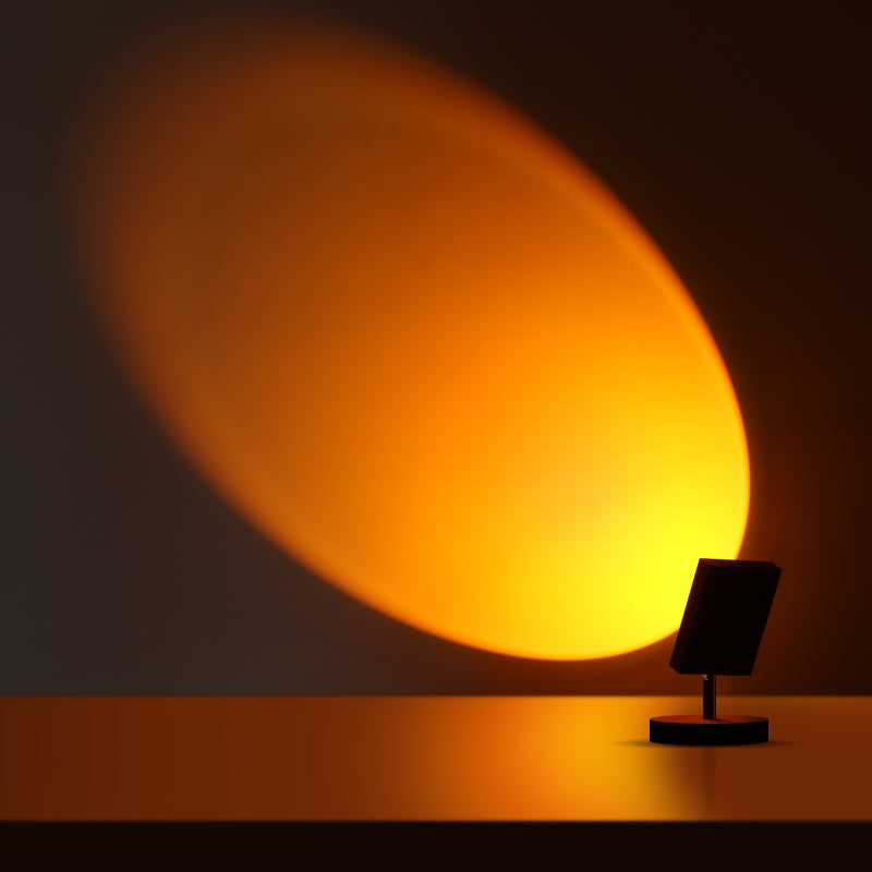 Ambient LED Light Projector Aluminum 4.7×7.8 in Black Red Glow Circle for Bedroom Living Room Home Office Desktop Nightstand