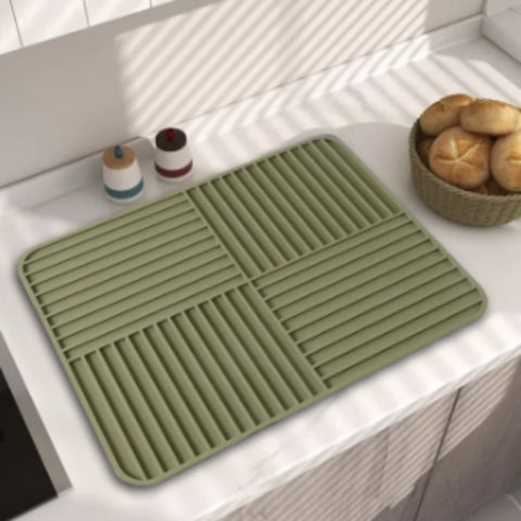 Rivaro Dish Drying Mat - Silicone, Foldable Heat-Resistant