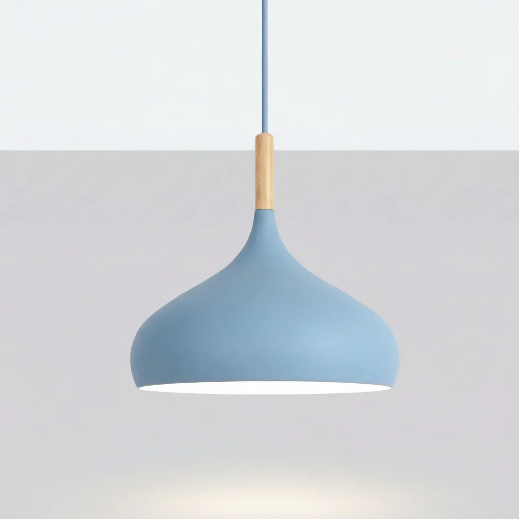 Overhead Drop Ceiling Fixture 9.4 Inch Shade Aluminum E27 Socket Green for Dining Room Kitchen Island Scandinavian Style Hanging Lamp