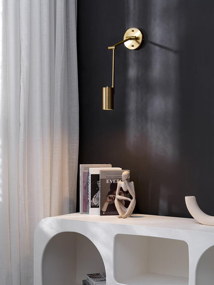 Swivel-Arm LED Wall Light with Extending Bracket for Bedroom Hallway Reading Nook Task Lighting Modern Dimmable Fixture Gold Black
