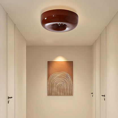 Modern Glass LED Flush Mount Light with Adjustable Color Temperature for Bedroom, Entryway, and Small Spaces