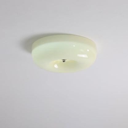 Modern Glass LED Flush Mount Light with Adjustable Color Temperature for Bedroom, Entryway, and Small Spaces