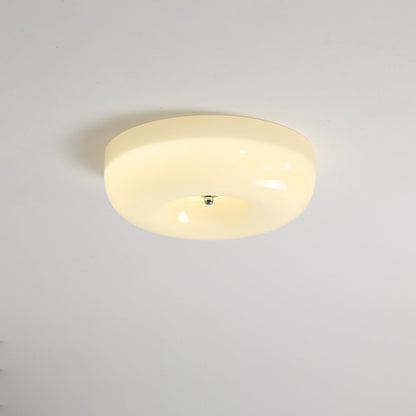 Modern Glass LED Flush Mount Light with Adjustable Color Temperature for Bedroom, Entryway, and Small Spaces
