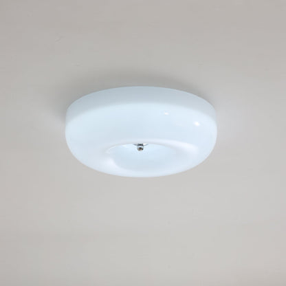 Modern Glass LED Flush Mount Light with Adjustable Color Temperature for Bedroom, Entryway, and Small Spaces