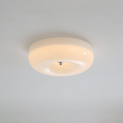 Modern Glass LED Flush Mount Light with Adjustable Color Temperature for Bedroom, Entryway, and Small Spaces