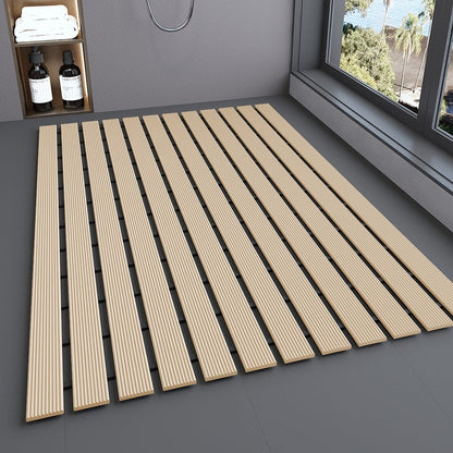 Non Slip Bath Mat, Bathtub Mat with Quick Drainage Grooves, Trimmable Shower Mat for Tub and Shower Floor