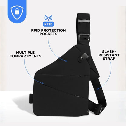 RFID-Blocking Crossbody Sling Bag with Slash-Proof Strap for Travel & Commuting