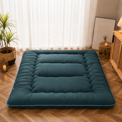Floor Mattress Foldable 4 Inch Thick, Japanese Futon Mattress Roll Up Floor Bed, Washable Quilted Folding Mattress
