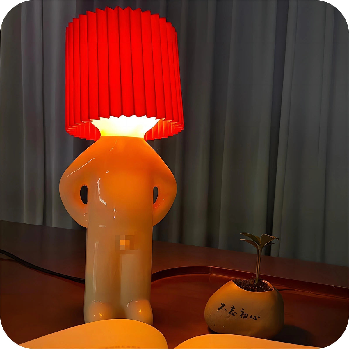 Quirky Accent Lighting | Human-Shaped Table Lamp with Portable Design | Fun and Playful Mood Lighting for Any Room
