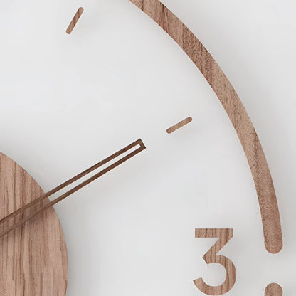 Wall Clocks for Living Room, Silent Wooden Wall Clock with Quartz Movement, Minimalist Large Wall Clock for Bedroom