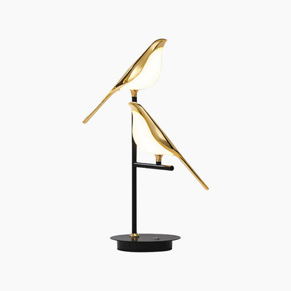 Sculptural LED Desk Lamp with Touch Dimming | Bird Accent Nightstand Light for Bedroom & Living Room | Modern Adjustable Table Lighting