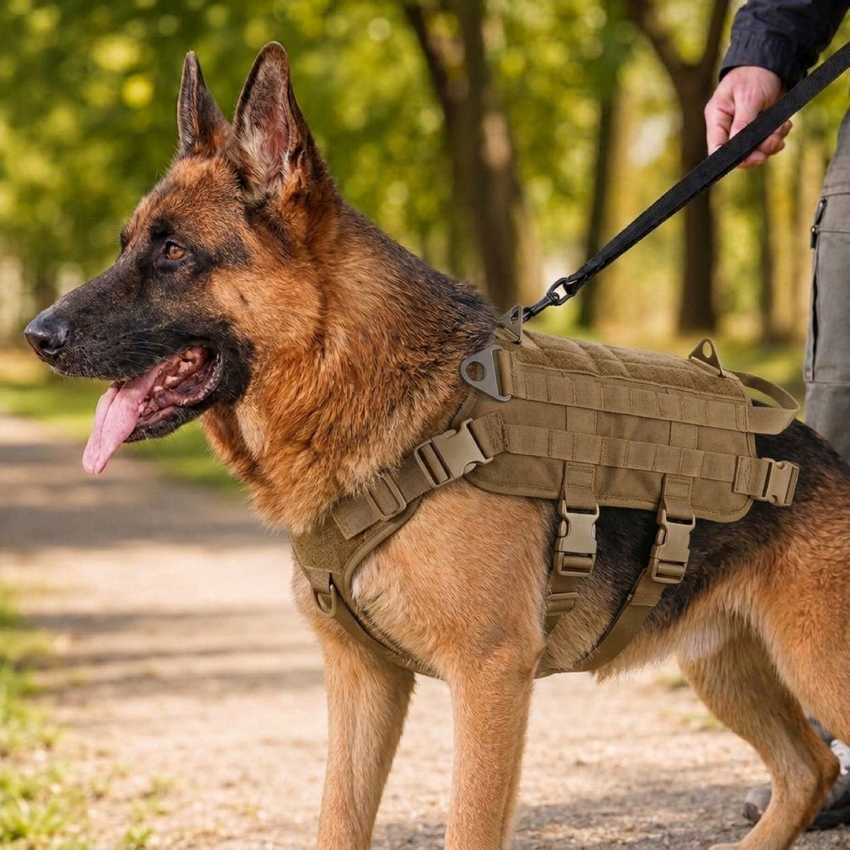 Ortekor Tactical Dog Backpack Harness for Hiking & Daily Walks - Detachable Pouches for Gear & Better Control