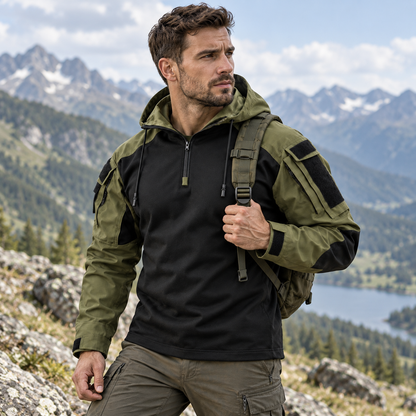 Water-Repellent Windproof Tactical Jacket for Men Outdoor Hiking Camping Everyday Wear Military Style Lightweight Polyester Coat