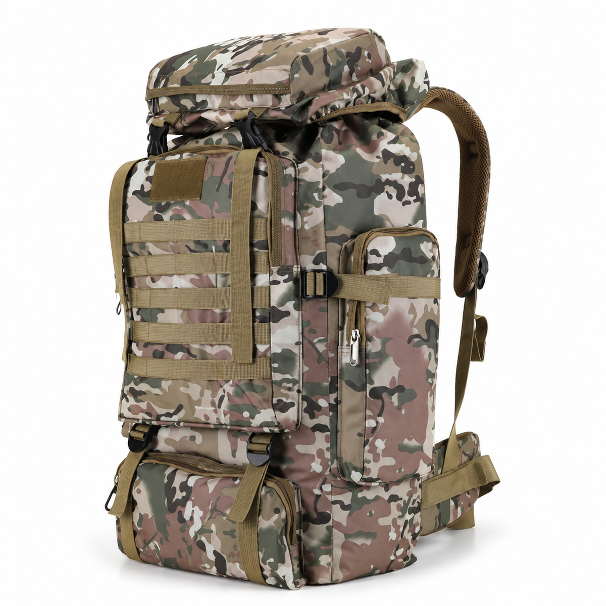 80L Hiking Backpack with MOLLE Webbing – Heavy-Duty 600D Oxford Pack for Multi-Day Treks & Camping Trips