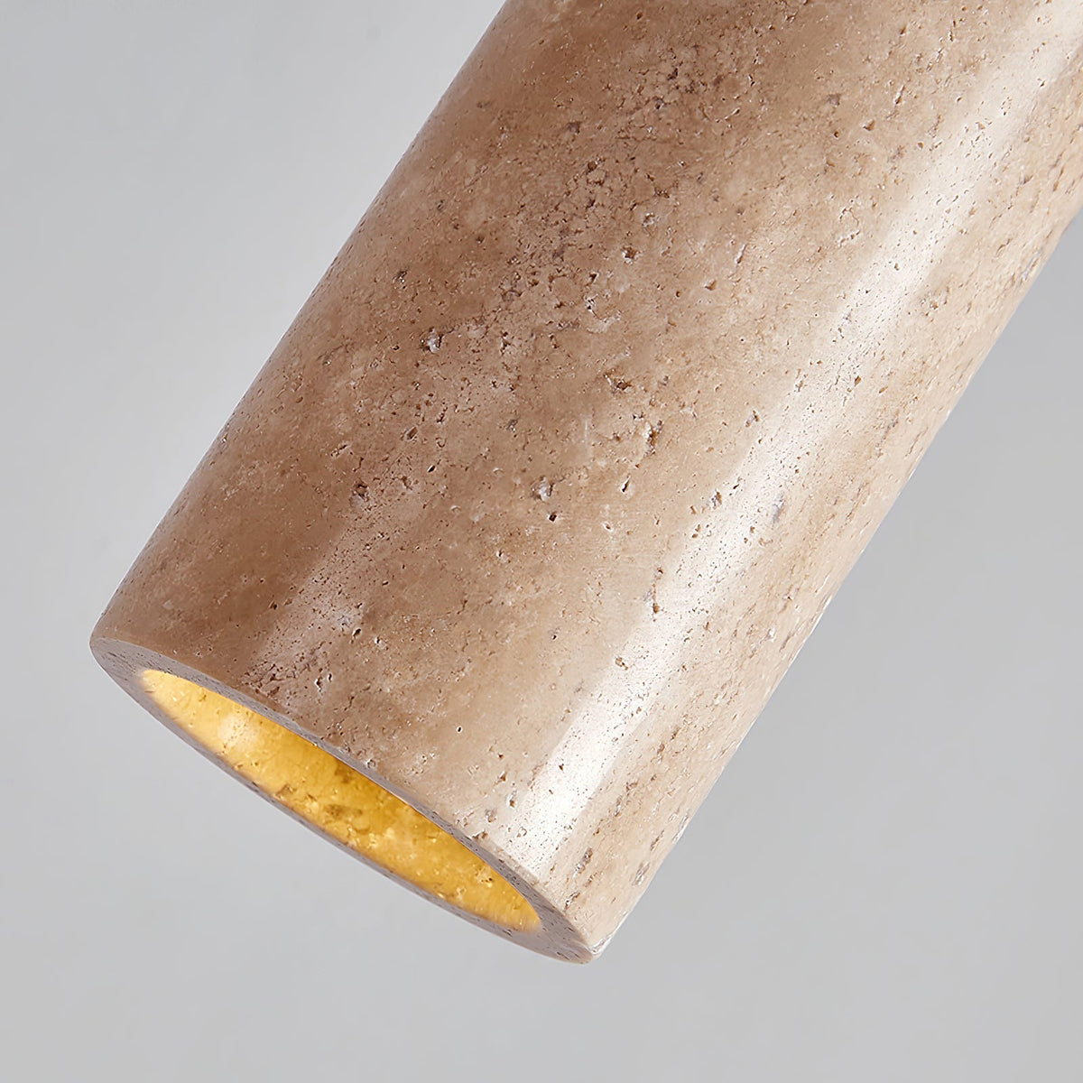 Stone Cylinder Hanging Fixture Natural Wood Accent LED Warm Glow Dining Room Kitchen Island Entryway Ceiling Light 10 inch Neutral Tone Mini