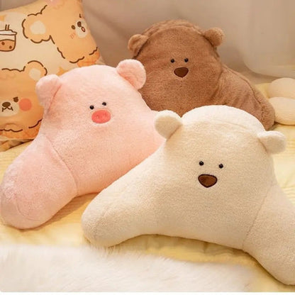 Talia Backrest Pillow for Bed - Soft Microfiber, Teddy Shape Support