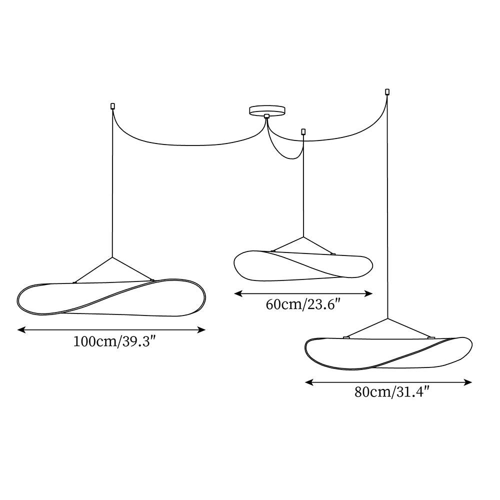 Cloud Paper Ceiling Fixture 24-Inch Hanging Lamp Modern Overhead Lighting for Dining Kitchen Living Room Adjustable Height LED