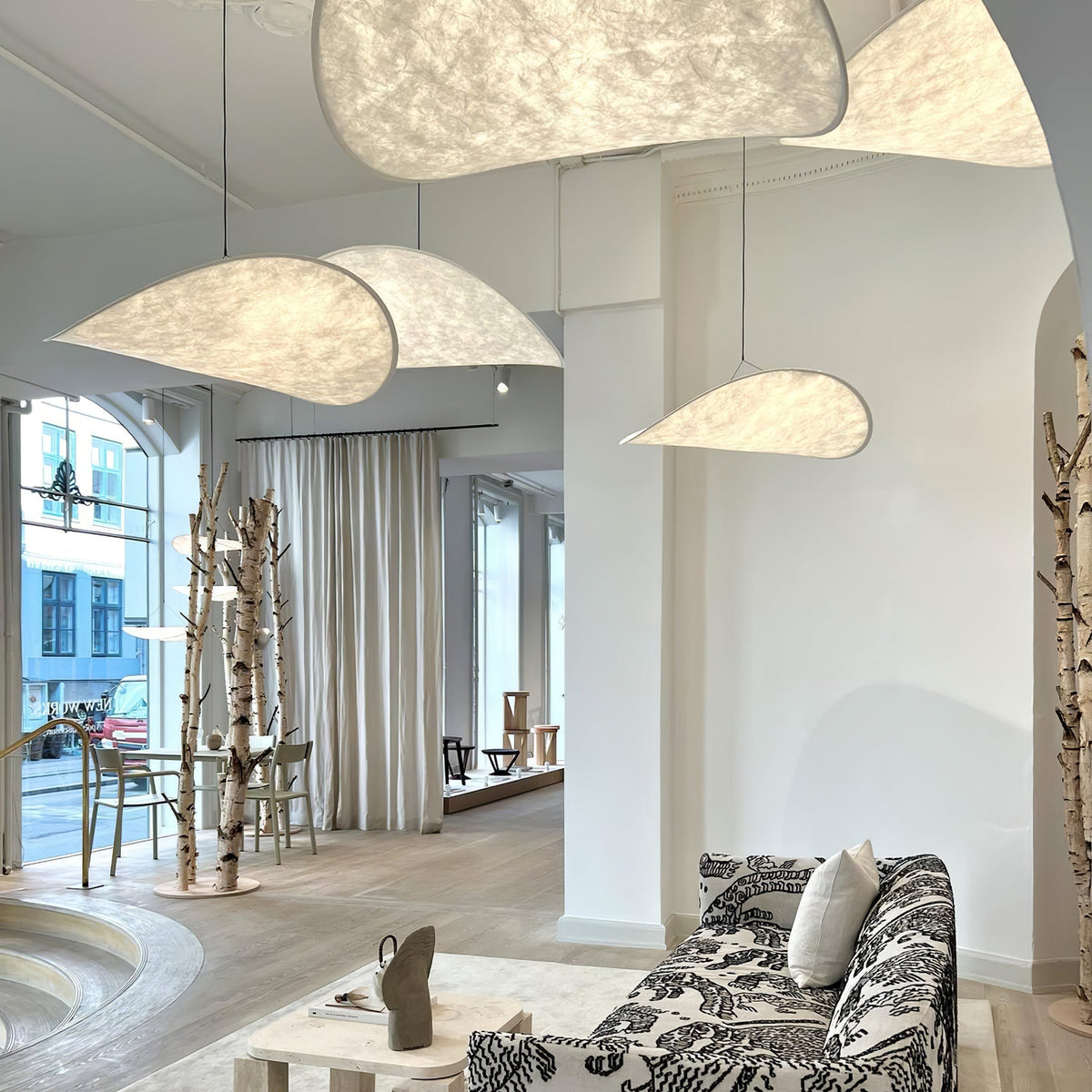 Oversized Paper Drum Shade Hanging Light Fixture Adjustable Height Contemporary Kitchen Island Chandelier Dining Room Ceiling Suspension Lam