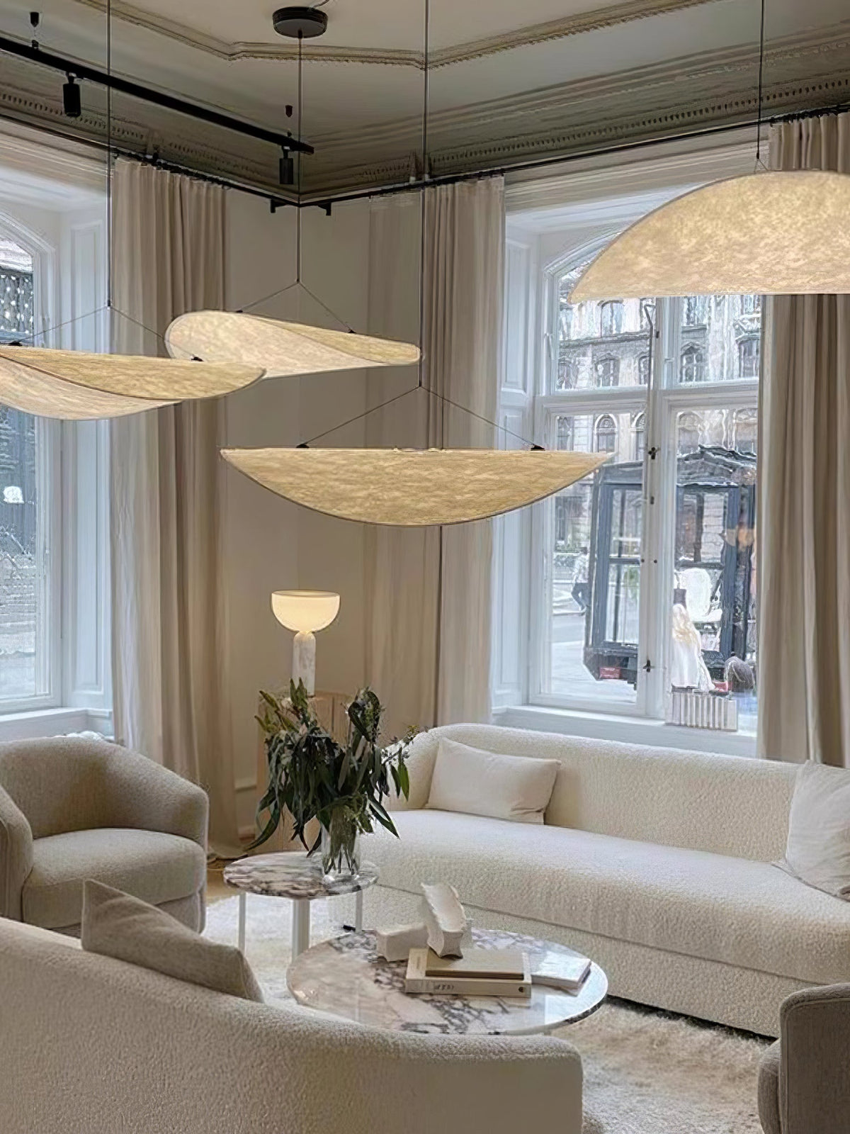Oversized Paper Drum Shade Hanging Light Fixture Adjustable Height Contemporary Kitchen Island Chandelier Dining Room Ceiling Suspension Lam