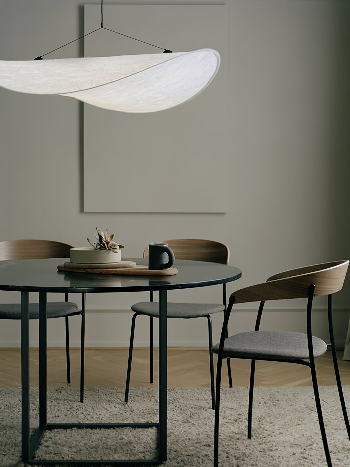 Oversized Paper Drum Shade Hanging Light Fixture Adjustable Height Contemporary Kitchen Island Chandelier Dining Room Ceiling Suspension Lam