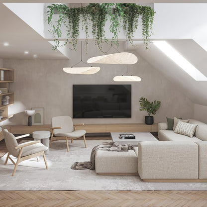 Oversized Paper Drum Shade Hanging Light Fixture Adjustable Height Contemporary Kitchen Island Chandelier Dining Room Ceiling Suspension Lam