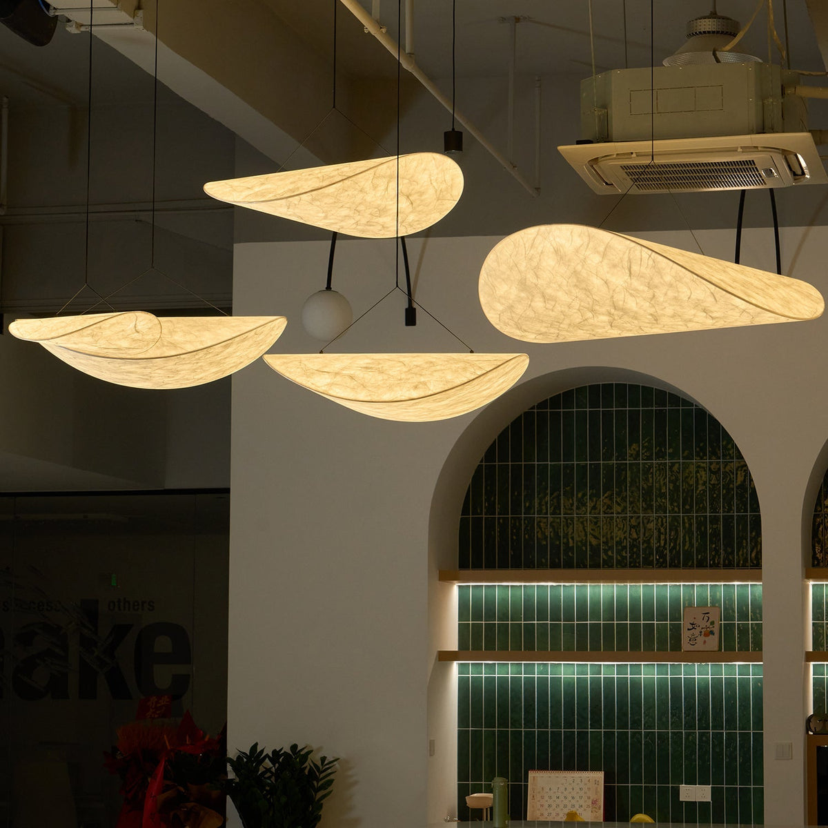 Cloud Paper Ceiling Fixture 24-Inch Hanging Lamp Modern Overhead Lighting for Dining Kitchen Living Room Adjustable Height LED