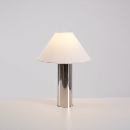Fabric Shade Bedside Lamp with Metal Base 16-Inch White Reading Light for Nightstands Desks Home Office Bedroom
