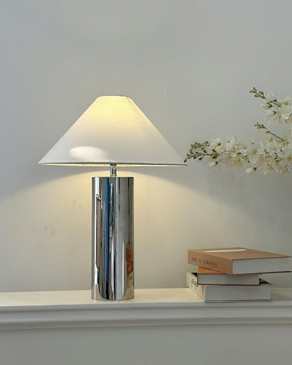 Fabric Shade Bedside Lamp with Metal Base 16-Inch White Reading Light for Nightstands Desks Home Office Bedroom