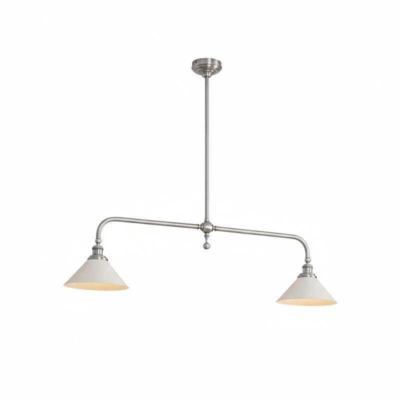 Dual-Head Island Pendant Light with Adjustable Height – Aluminum & Ceramic Shades for Kitchen, Dining Room & Living Space – Dimmable LED Fix