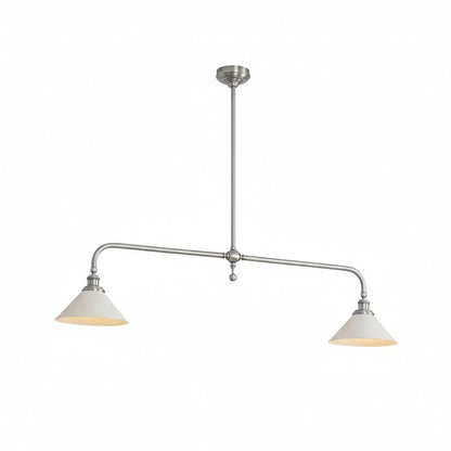 Dual-Head Island Pendant Light with Adjustable Height – Aluminum & Ceramic Shades for Kitchen, Dining Room & Living Space – Dimmable LED Fix