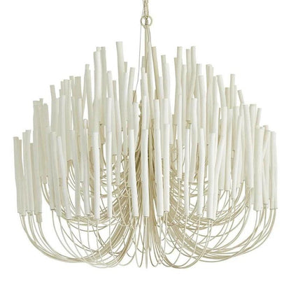 Round Tiered Wood and Metal Ceiling Light for Dining Room, Living Room and Bedroom – Adjustable Pendant with Whitewash Finish – 6 to 18 Arms