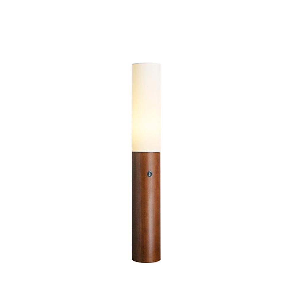 Wooden Standing Lamp 39 Inches Tall with Adjustable LED Light for Bedroom Living Room Reading Nook Slim Profile Modern Corner Lighting