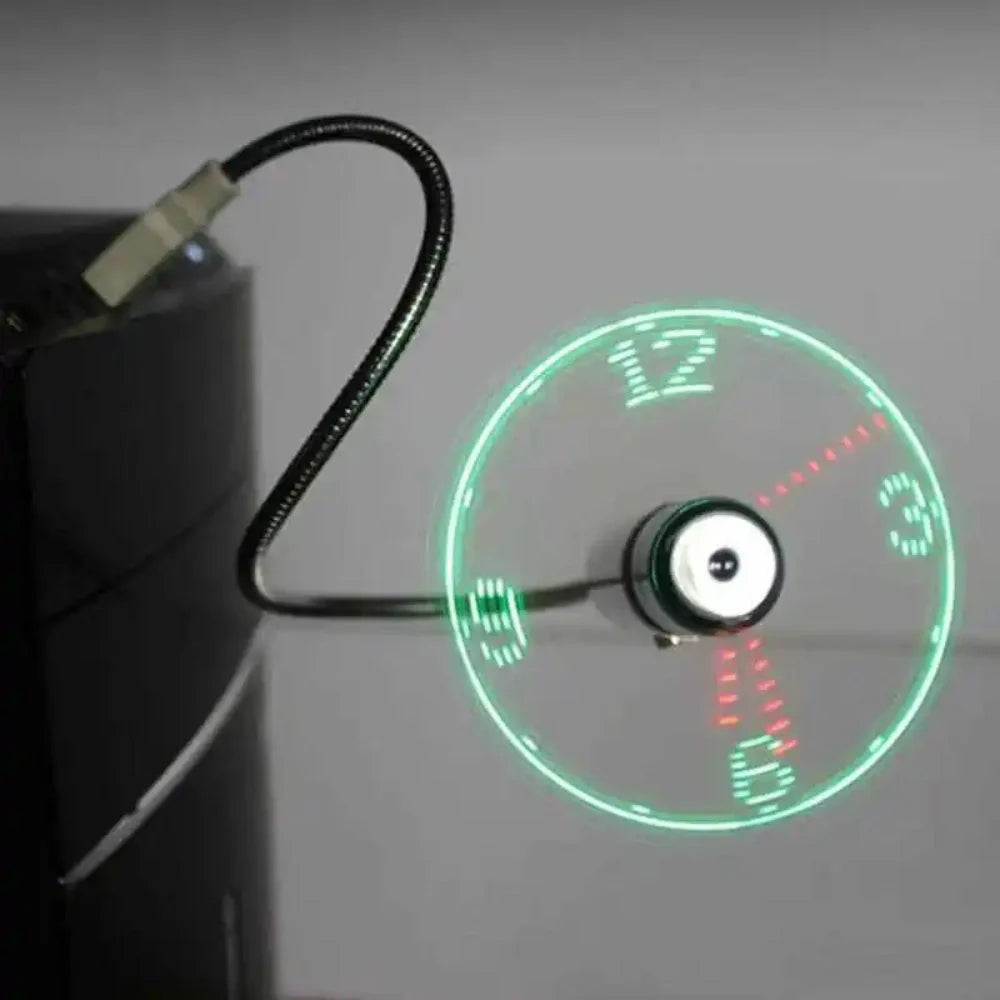 TimeGlow | Clock Fan with Adjustable Airflow & LED Display | USB-Powered for Instant Cooling