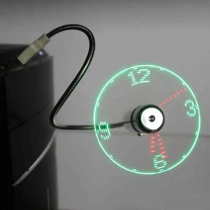 TimeGlow | Clock Fan with Adjustable Airflow & LED Display | USB-Powered for Instant Cooling